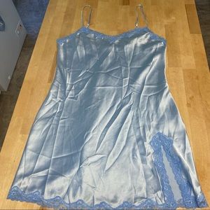 Victoria’s Secret Blue Satin Slip Dress Sz Medium